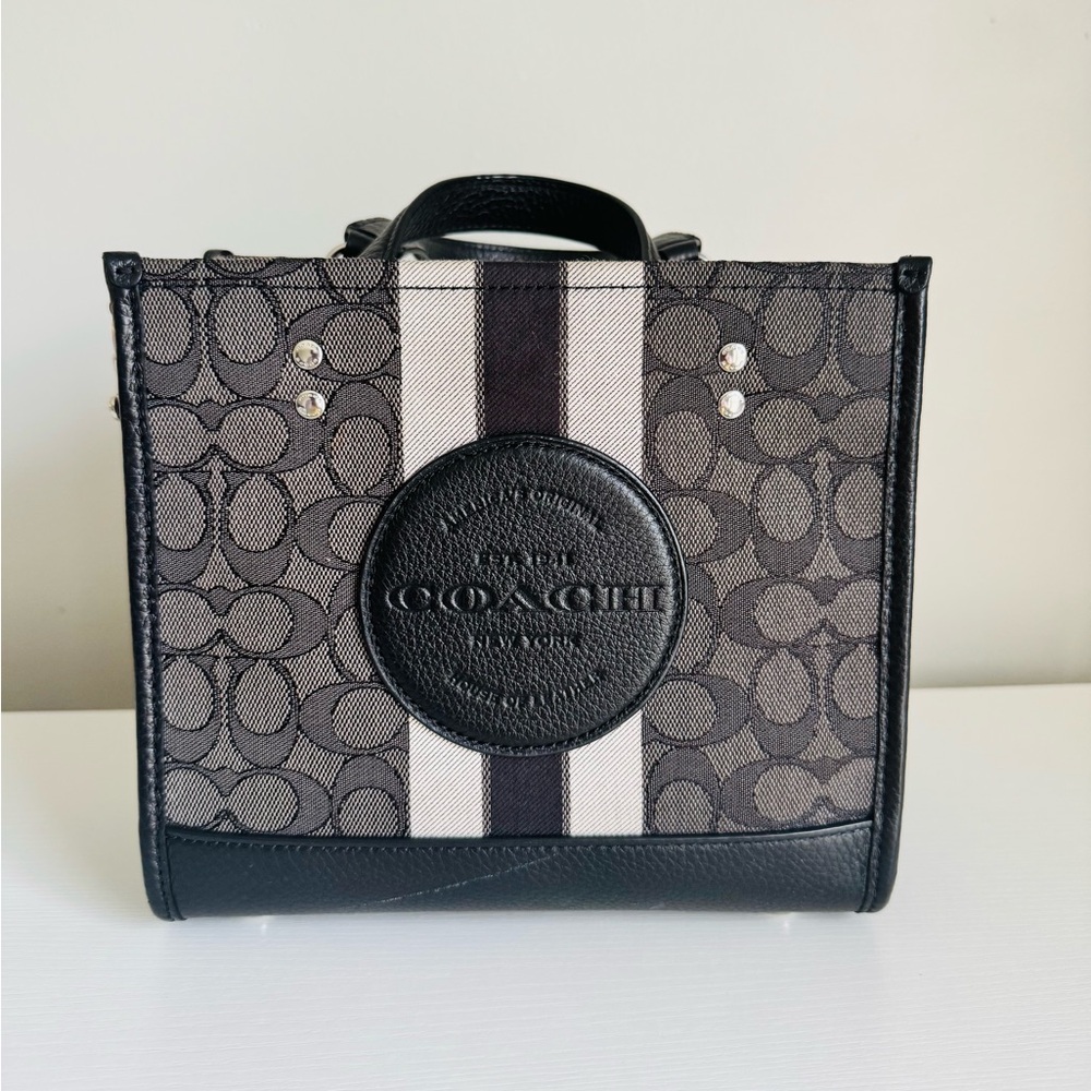 Coach Black and Gray Signature Tote